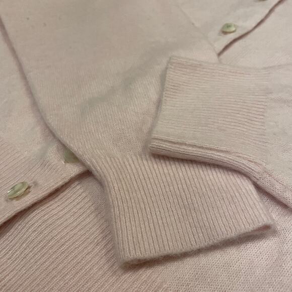 Rare 50's Pandora Orlon Pink Cardigan Sweater | Beads Floral Rhinestones Vintage - Picture 5 of 11